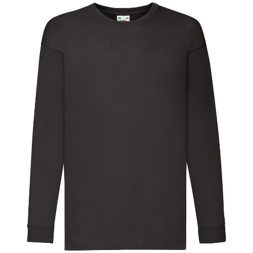 Fruit Of The Loom Kids Long Sleeve Valueweight T Black